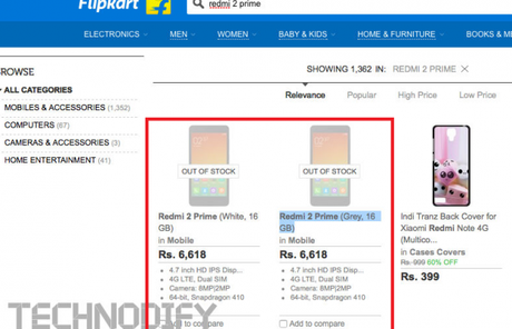 Xiaomi Redmi 2 Prime: il prezzo appare Flipkart