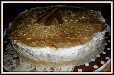 Cheesecake bicolor con latte condensato, cream caramel e senza colla di pesce