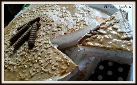 Cheesecake bicolor con latte condensato, cream caramel e senza colla di pesce