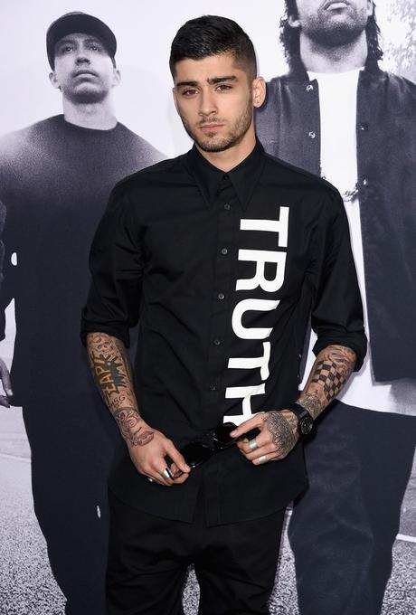 Zayn Malik Truth Black Shirt Straight Outta Compton Premiere 2015 Style Picture