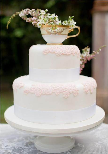Tea party wedding cake