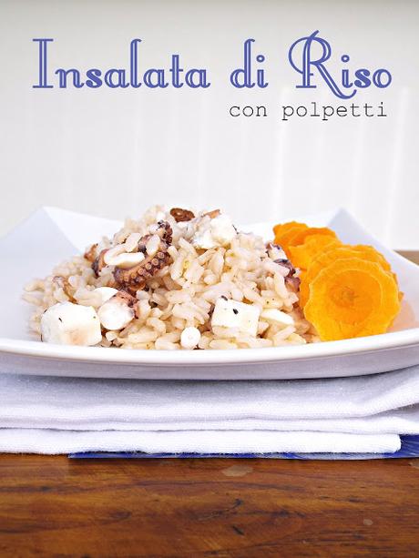 Insalata di riso freddo con polpetti