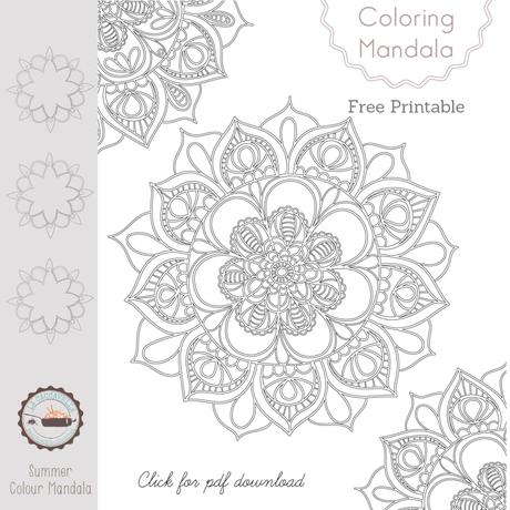 lacaccavella, summer mandala, mandal, coloring, freeprintable, colorbook