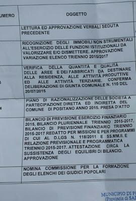 Consiglio Comunale odierno  ...  Documento dalla Minoranza .....