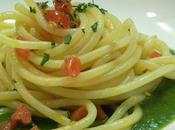 Spaghetti pomodorini colatura alici, crema salicornia