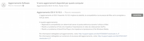 Apple rilascia l’aggiornamento OS X Yosemite 10.10.5