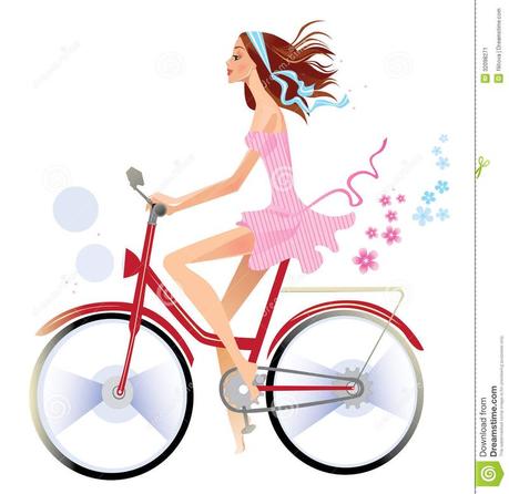 Girl-bicycle-vector-illustration-beaty-long-hair-32098271