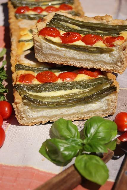 Torta salata con ricotta e fagiolini verdi