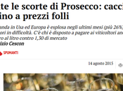 Prosecco: scorte finite. prezzi volano