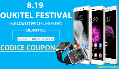 CODICE COUPON: Oukitel Festival: 4 prodotti a un superprezzo (Oukitel U8, U10, U2, Smartwatch Oukitel A28)