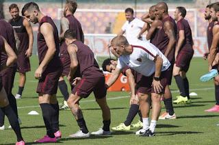 Squadra in campo a Trigoria: Assente Dzeko