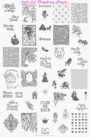 UberChic Beauty Fairytale-01  Nail Stamping Plate Review