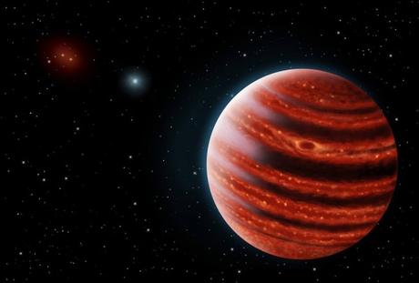 Rappresentazione artistica di un pianeta gigante gassoso, simile a Giove nel nostro Sistema Solare. Crediti NASA/JPL