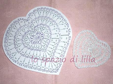 Cuore crochet con schema / Crochet heart with diagram