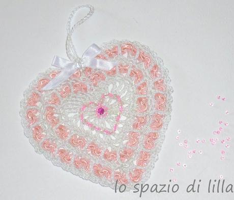 Cuore crochet con schema / Crochet heart with diagram