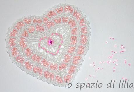 Cuore crochet con schema / Crochet heart with diagram