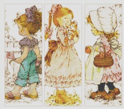 Schema a punto croce: Trittico con disegni di Sarah Kay_1