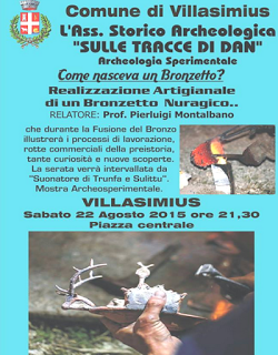 Archeologia sperimentale: Domani sera a Villasimius, al tramonto, produzione di un bronzetto nuragico con la tecnica della fusione a cera persa.