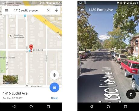 Google Maps per Android ora integra un’anteprima street view della destinazione