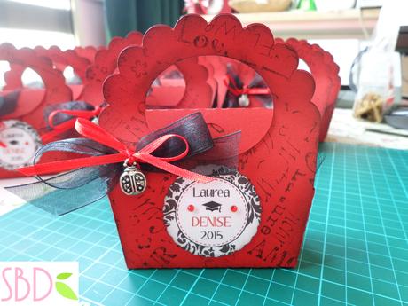 Creazioni Luglio 2015 - Segnaposto diamanti, scatola scarpine, bomboniera laurea
