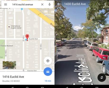 L’ ultima versione di Google Maps per Android consente di accedere rapidamente a Street View