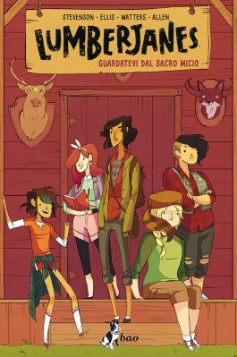 Lumberjanes. Guardatevi dal sacro micio, scritto da Noelle Stevenson & Grace Ellis, illustrato da Brooke Allen, colori di Maarta Laiho, creato da Shannon Watters, Grace Ellis & Noelle Stevenson, traduzione di Caterina Marietti, Bao Publishing 2015, 14€.