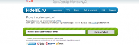 hideme registrazione