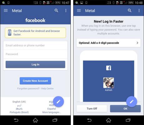 Risparmia spazio e RAM con Facebook Android