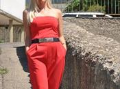 Outfit: jumpsuit tuta elegante rossa nuovo bracciale forketta