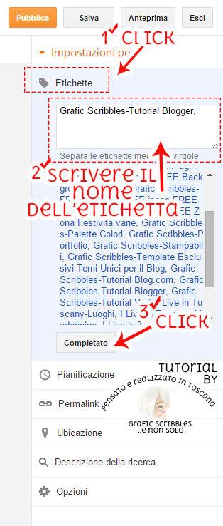 Come inserire le etichette nel post - Tutorial