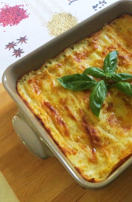 Lasagne ai formaggi e basilico