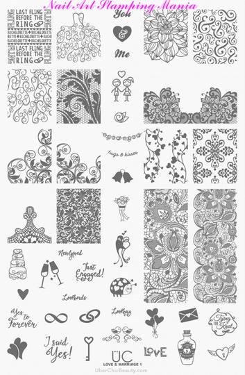 UberChic Beauty Love and Marriage-01 Nail Stamping Plate Review