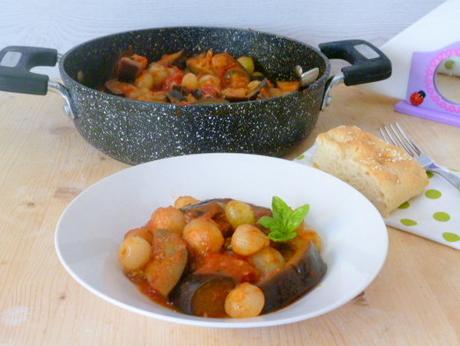 melanzane e cipolline stufate