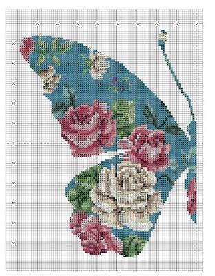 Bellissimo cuscino a puntocroce con farfalla