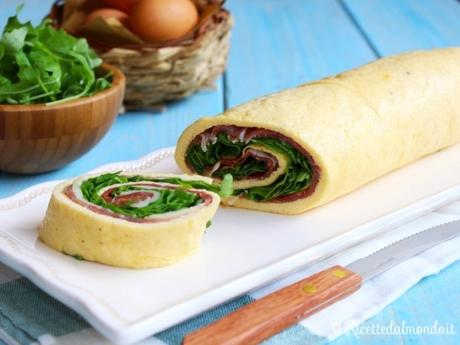 Rotolo di frittata farcito freddo