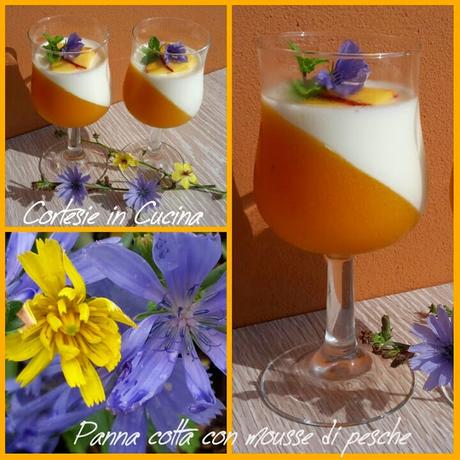 Panna cotta con mousse di pesche