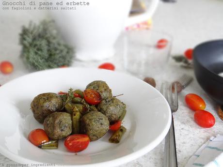 La parte buona del riciclo. Gnocchi di pane alle erbette