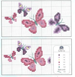 Butterfly di ogni colore a punto croce