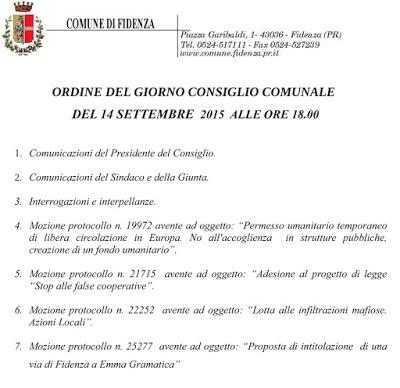 Due consigli comunali uno il 10 e uno il 14 settembre