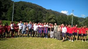 La foto di gruppo di stamane, durante la presentazione ufficiale della nuova società Luino-Maccagno A.S.D.