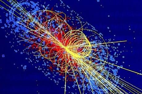 Rappresentazione del Bosone di Higgs, particella elementare osservata per la prima volta lo scorso 2012 negli esperimenti ATLAS e CMS, condotti con l'acceleratore LHC del CERN di Ginevra.