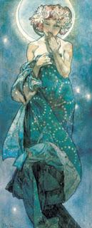 Schema per il punto croce: La Luna di Alphonse Mucha