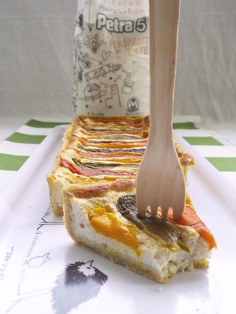 Crostata salata alla ricotta e 3 peperoni