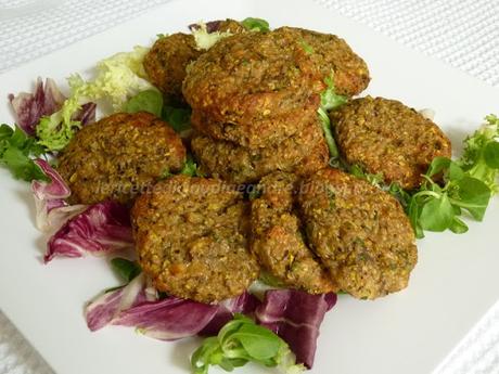 Polpette di melanzane con zucchina trombetta gialla, cotte al forno