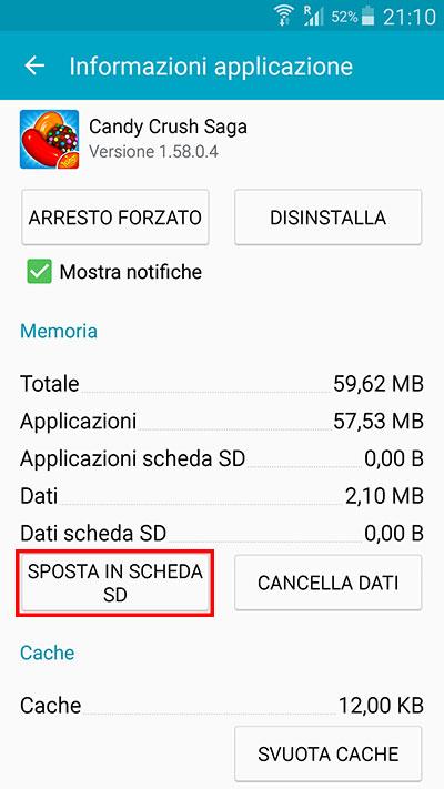 Spostare musica e App Android su Scheda SD