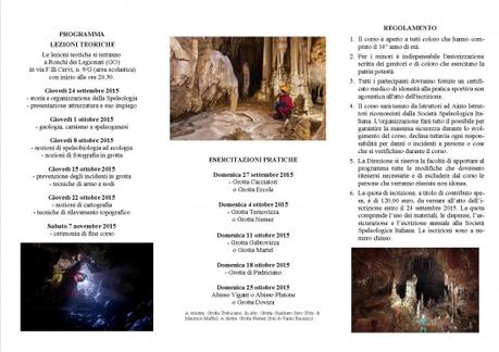 XXXI° Corso di speleologia della Società di Studi Carsici A. F. Lindner