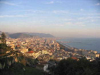 Salerno as seen from the Canalone quarter.