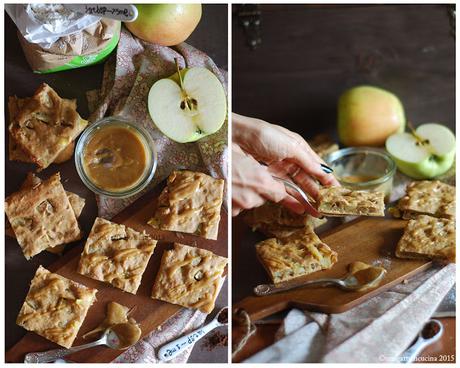 Quadrotti alle mele vegan con caramello salato | Vegan apple squares with salted caramel