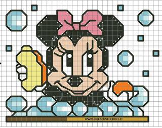 Disney baby cross stitch- Paperino,Topolino, Minnie, Pluto