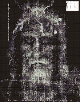 Ricamo a punto croce - schema Sacra Sindone